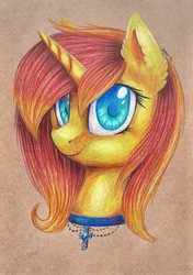 Size: 750x1066 | Tagged: safe, artist:0okami-0ni, oc, oc only, pony, unicorn, portrait, traditional art