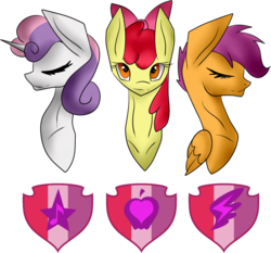 Size: 1024x954 | Tagged: safe, artist:abdonis, apple bloom, scootaloo, sweetie belle, earth pony, pony, crusaders of the lost mark, g4, cutie mark, cutie mark crusaders, the cmc's cutie marks, trio