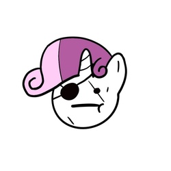 Size: 1000x1000 | Tagged: safe, artist:newbie sweetie belle, sweetie belle, g4, big boss, eyepatch, female, metal gear, metal gear solid, simple background, solo, white background