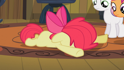 Size: 1366x768 | Tagged: safe, screencap, apple bloom, scootaloo, sweetie belle, family appreciation day, g4, cutie mark crusaders, faceplant