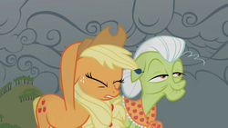 Size: 1366x768 | Tagged: safe, screencap, applejack, granny smith, family appreciation day, g4