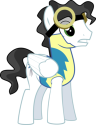 Size: 6948x9024 | Tagged: safe, artist:scribbsie, mercury, starry eyes (character), pegasus, pony, g4, wonderbolts academy, absurd resolution, goggles, male, simple background, solo, stallion, transparent background, vector, wonderbolt trainee uniform