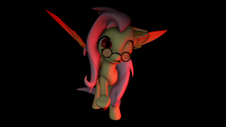 Size: 1280x720 | Tagged: safe, artist:slowbro95, fluttershy, bat pony, pony, g4, 3d, cute, dark, flutterbat, glasses, red eyes, silly, source filmmaker, tongue out