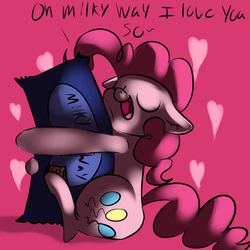 Size: 1024x1024 | Tagged: safe, artist:imsokyo, pinkie pie, g4, candy, chocolate, female, food, milky way bar, solo