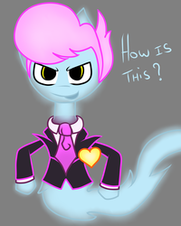 Size: 1280x1599 | Tagged: safe, artist:ask-ghostpony, oc, oc only, oc:ghostpony, ghost, ghost pony, original species, clothes, crossover, mystery skulls ghost, solo