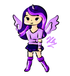 Size: 600x650 | Tagged: safe, artist:krististina, twilight sparkle, human, g4, boots, clothes, female, horn, horned humanization, humanized, simple background, skirt, solo, transparent background, twilight sparkle (alicorn), winged humanization