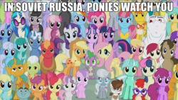 Size: 1280x720 | Tagged: safe, edit, edited screencap, screencap, aloe, amethyst star, apple bloom, applejack, berry punch, berryshine, big macintosh, bon bon, bulk biceps, carrot cake, carrot top, cheerilee, cloudchaser, cup cake, daisy, derpy hooves, diamond tiara, dj pon-3, doctor whooves, flitter, flower wishes, fluttershy, golden harvest, granny smith, lemon hearts, lily, lily valley, linky, lyra heartstrings, minuette, octavia melody, pinkie pie, pipsqueak, pokey pierce, pound cake, pumpkin cake, rainbow dash, rarity, roseluck, scootaloo, sea swirl, seafoam, shoeshine, silver spoon, snails, snips, sparkler, spike, spring melody, sprinkle medley, starlight glimmer, sunshower raindrops, sweetie drops, thunderlane, time turner, twilight sparkle, twinkleshine, twist, vinyl scratch, alicorn, pony, unicorn, g4, the cutie re-mark, caption, colt, everypony at s5's finale, female, friends are always there for you, image macro, impact font, in soviet russia, male, mare, meme, stallion, twilight sparkle (alicorn), wall of names