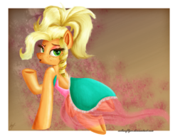 Size: 1877x1468 | Tagged: safe, artist:xebck, applejack, g4, simple ways, applejewel, female, solo