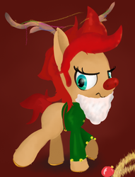 Size: 625x820 | Tagged: safe, artist:anonymous, oc, oc only, oc:red pone (8chan), deer, reindeer, /pone/, 8chan, beard, christmas