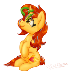 Size: 2951x3053 | Tagged: dead source, safe, artist:tsand106, oc, oc only, oc:cinderheart, pony, snake, unicorn, cute, female, golden eyes, high res, looking up, mare, pet, pet oc, simple background, solo, transparent background