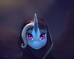 Size: 2000x1572 | Tagged: safe, artist:viwrastupr, trixie, pony, unicorn, g4, :t, bedroom eyes, female, hood, looking at you, mare, smiling, solo