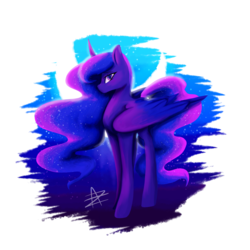 Size: 1600x1600 | Tagged: safe, artist:myralilth, princess luna, alicorn, pony, g4, crescent moon, female, moon, solo