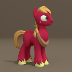 Size: 1000x1000 | Tagged: safe, artist:uncommented, big macintosh, earth pony, pony, g4, 3d, male, missing cutie mark, solo, stallion, wip