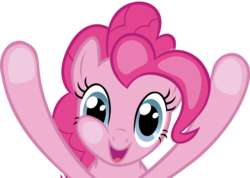 Size: 3410x2431 | Tagged: safe, artist:ocarina0ftimelord, pinkie pie, .svg available, against glass, breach, female, fourth wall, fourth wall pose, glass, looking at you, open mouth, simple background, smiling, solo, transparent background, underhoof, vector