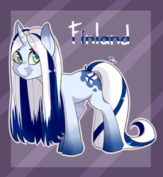 Size: 2000x2176 | Tagged: safe, artist:hfinder, oc, oc only, pony, finland, high res, nation ponies, ponified, solo