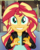 Size: 855x1080 | Tagged: safe, edit, edited screencap, screencap, sunset shimmer, equestria girls, g4, my little pony equestria girls: friendship games, :d, canterlot high, creepy, cropped, cute, duo, looking at you, shimmerbetes, smiling, sunedge shimmer