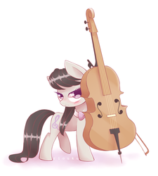 Size: 900x1000 | Tagged: safe, artist:riouku, octavia melody, earth pony, pony, g4, blushing, cello, female, looking at you, mare, musical instrument, simple background, solo, white background