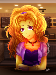 Size: 1536x2048 | Tagged: safe, artist:lizineko, adagio dazzle, equestria girls, g4, clothes, crossed arms, female, fingerless gloves, gloves, solo