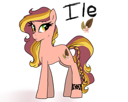 Size: 800x640 | Tagged: safe, artist:h0mi3, oc, oc only, oc:ile, braided tail, crack shipping, offspring, parent:braeburn, parent:marble pie, parents:braeble, solo, tattoo, tribal tattoo
