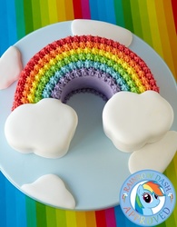Size: 750x960 | Tagged: safe, rainbow dash, g4, approved, cake, cloud, food, irl, photo, rainbow, rainbow cake