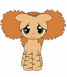 Size: 1112x1280 | Tagged: safe, artist:blondenobody, pony, floppy ears, jazmine dubois, looking at you, ponified, sad, simple background, solo, the boondocks, wavy mouth, white background