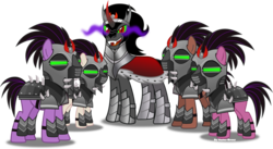 Size: 6805x3726 | Tagged: safe, artist:vector-brony, king sombra, pony, unicorn, g4, the cutie re-mark, alternate timeline, armor, crystal war timeline, helmet, male, mind control, open mouth, simple background, sombra soldier, stallion, transparent background, vector