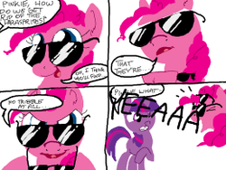 Size: 260x195 | Tagged: safe, artist:fellstorm, pinkie pie, twilight sparkle, g4, comic, doodle or die, glasses, picture for breezies, pun, star trek