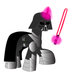 Size: 879x908 | Tagged: safe, artist:ejlightning007arts, king sombra, g4, darth vader, lightsaber, parody, star wars, weapon