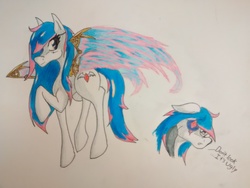 Size: 2592x1944 | Tagged: safe, pegasus, pony, artificial wings, augmented, eyepatch, female, finished version, mare, mechanical wing, traditional art, wings