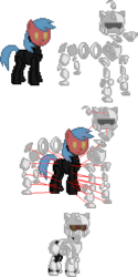 Size: 246x492 | Tagged: safe, oc, oc only, armor, assembly, pixel art, simple background, solo, sprite, transparent background, visor