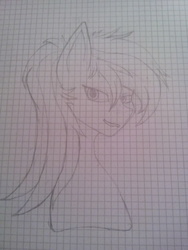 Size: 1920x2560 | Tagged: safe, artist:snowy_sprinkles, rainbow dash, g4, doodle, drawing, fanart, graph paper, ponytail, traditional art