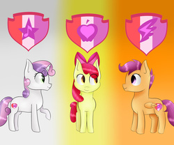 Size: 1024x853 | Tagged: safe, artist:zakremciajkamala, apple bloom, scootaloo, sweetie belle, earth pony, pony, crusaders of the lost mark, g4, cutie mark, cutie mark crusaders, the cmc's cutie marks