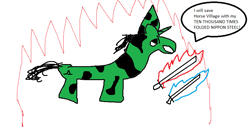 Size: 841x428 | Tagged: artist needed, safe, oc, oc only, 1000 hours in ms paint, horse village, ms paint, solo, sword