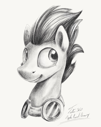 Size: 1248x1567 | Tagged: safe, artist:tsitra360, soarin', pegasus, pony, g4, bust, goggles, male, monochrome, solo, stallion