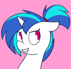 Size: 1280x1248 | Tagged: safe, artist:estrill, dj pon-3, vinyl scratch, g4, alternate hairstyle, female, ponytail, solo