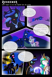 Size: 1500x2232 | Tagged: safe, artist:vavacung, nightmare moon, princess celestia, princess luna, sweetie belle, tantabus, comic:to love alicorn, g4, comic, crying, dialogue, speech bubble, tears of joy