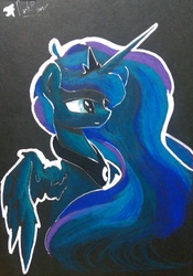 Size: 1329x1900 | Tagged: safe, artist:darkflame75, princess luna, g4, female, solo, traditional art