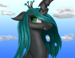 Size: 3300x2550 | Tagged: safe, artist:dgcdvaras, queen chrysalis, changeling, changeling queen, g4, female, frown, high res, solo