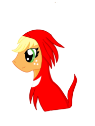 Size: 774x1032 | Tagged: safe, artist:bonniebun4, applejack, g4, clothes, crossover, hoodie, knuckles the echidna, male, portrait, simple background, sonic the hedgehog (series), transparent background
