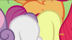 Size: 1280x720 | Tagged: safe, apple bloom, scootaloo, sweetie belle, g4, blank flank, cutie mark crusaders, exploitable, exploitable meme, meme, template, the cmc's new cutie mark meme