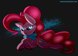 Size: 1024x740 | Tagged: safe, artist:neoncel, pinkie pie, pony, robot, robot pony, g4, animatronic, crossover, female, five nights at freddy's, lidded eyes, looking at you, solo