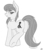 Size: 1800x2100 | Tagged: safe, artist:capseys, octavia melody, earth pony, pony, g4, backwards cutie mark, butt, dock, female, looking at you, looking back, looking back at you, mare, monochrome, plot, raised hoof, signature, simple background, smiling, smiling at you, solo, transparent background, treblebutt, underhoof