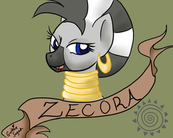 Size: 600x480 | Tagged: safe, artist:gothicsugar, zecora, zebra, g4, female, old banner, signature, simple background, solo