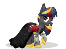 Size: 1024x768 | Tagged: safe, artist:firemew777, oc, oc only, bat pony, pony, clothes, dress, gala dress, shoes, solo, stockings, watermark
