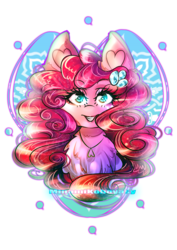 Size: 2893x4092 | Tagged: safe, artist:minamikoboyasy, pinkie pie, g4, female, grin, looking at you, portrait, simple background, solo, transparent background