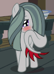 Size: 1184x1620 | Tagged: safe, artist:badumsquish, derpibooru exclusive, marble pie, monster pony, original species, pony, tatzlpony, g4, animated, badumsquish is trying to murder us, blinking, blushing, covering face, cute, eye shimmer, female, looking at you, marblebetes, marblwurm, shy, smiling, solo, species swap, tatzlbetes, weapons-grade cute
