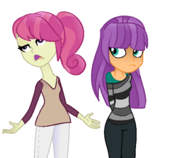 Size: 587x525 | Tagged: dead source, safe, artist:berrypunchrules, diwata aino, ginger owlseye, equestria girls, g4, my little pony equestria girls: friendship games, alternate clothes, background human, simple background, transparent background