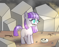 Size: 736x585 | Tagged: safe, artist:saiadass, boulder (g4), maud pie, g4, colored pupils, cute, female, filly, marker, maudabetes, mouth hold, rock farm, smiley face, solo, younger