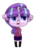 Size: 340x475 | Tagged: safe, artist:cloureed, starlight glimmer, unicorn, anthro, unguligrade anthro, g4, chibi, clothes, cute, eye clipping through hair, female, glimmerbetes, mare, open mouth, simple background, skirt, solo, sweater, transparent background