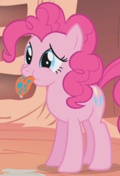 Size: 400x584 | Tagged: safe, screencap, pinkie pie, bridle gossip, g4, female, outfit catalog, solo, spitty pie, tongue out